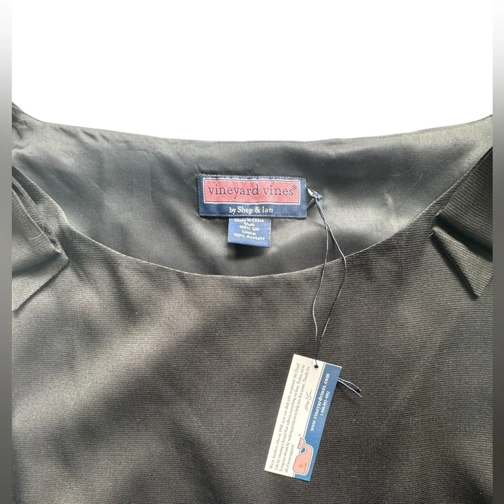 Vineyard Vines 100% Silk Black Bow Strap Tank Top Size 14 NWT G12 - Picture 4 of 10